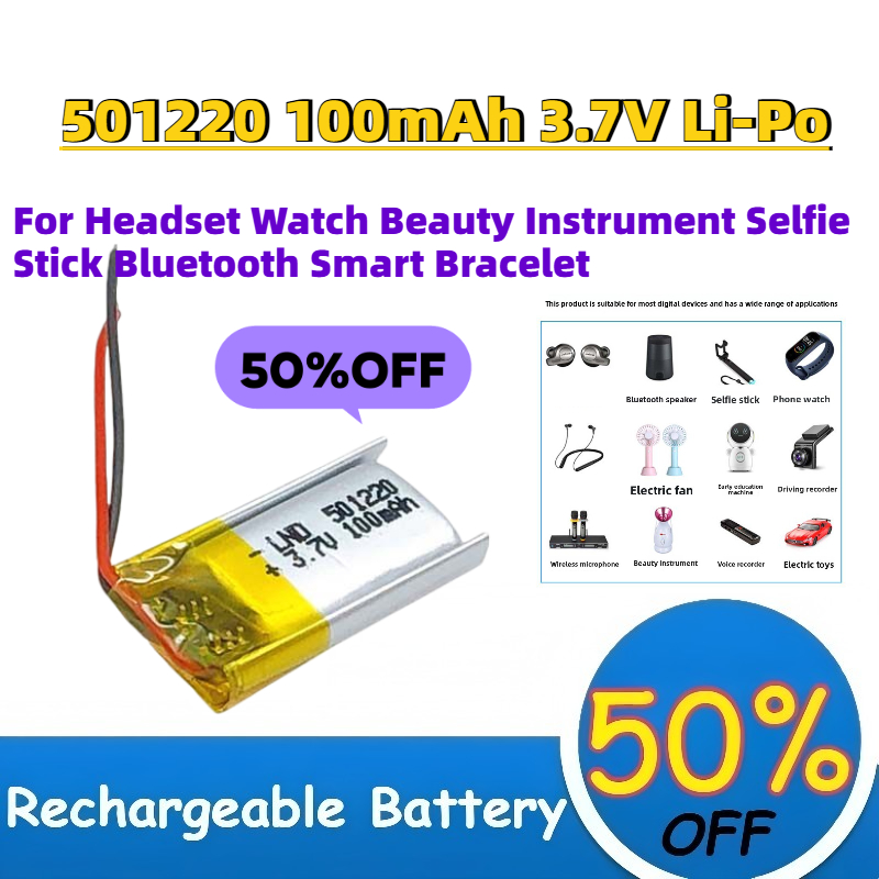 Smartwatch Headset - Upgrade Baterai Isi Ulang Li-Po 501220