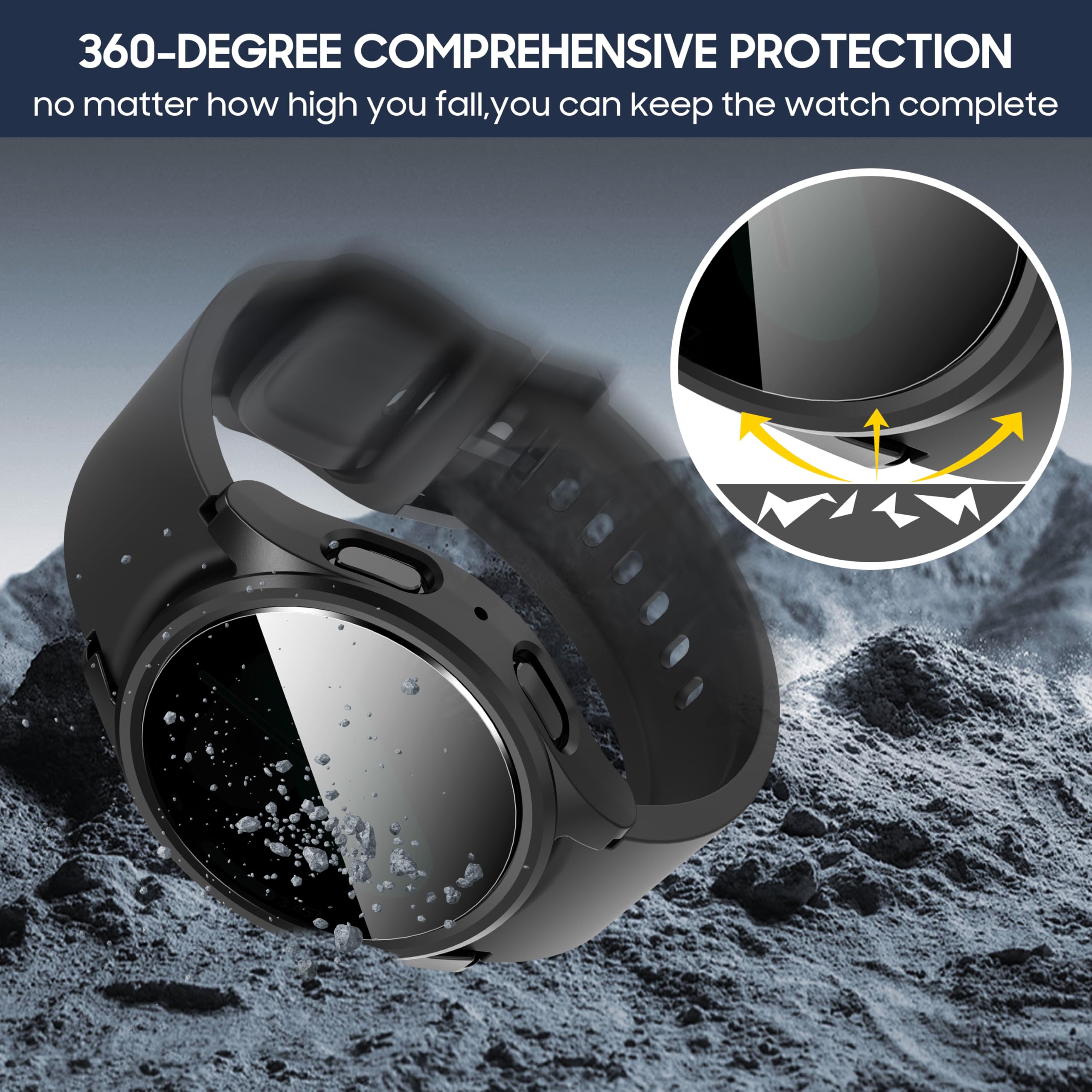 Casing kaca Tempered + casing  - Smartwatch Band Accessories ulasan dan harga